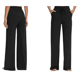 Sarin Mathews Women's Yoga Pants With Pockets Drawstrings Black Size 3XL